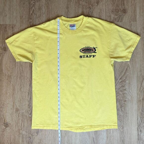 Vintage Hanes Invasion Tour 1998 Staff T-Shirt Yellow XL Graphic Concert Tee - Picture 5 of 6